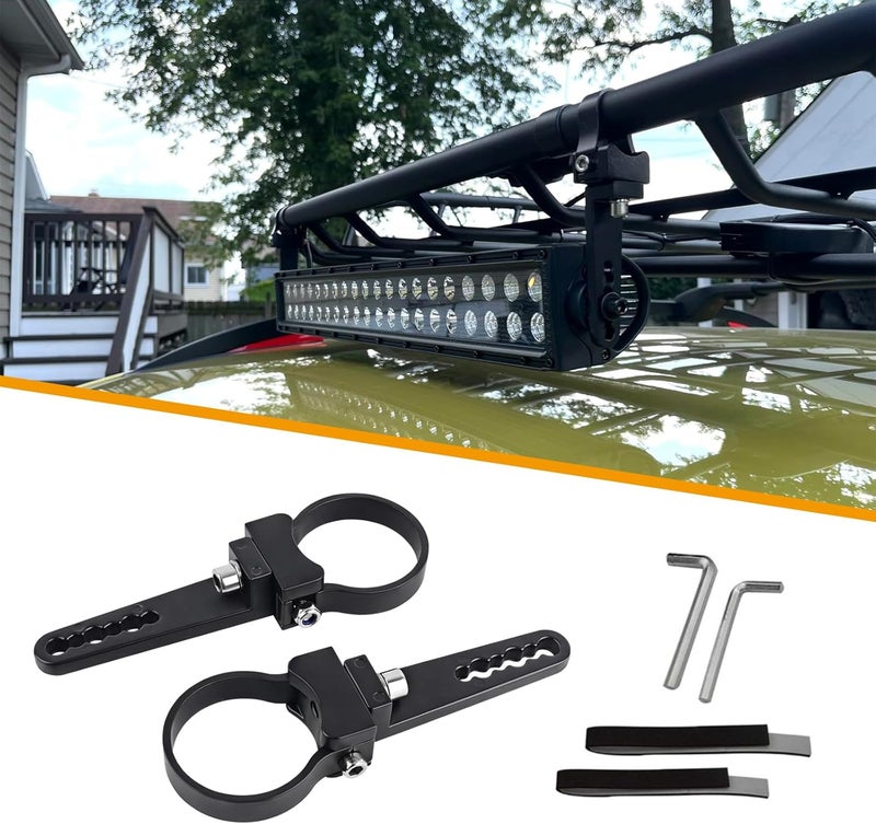 GLOBLED Light Bar Mounting Brackets Aluminum Alloy Led Roll Bar Light Cage Mount 2 Inch Round Tube Mount Brackets Compatible with RZR Kawasaki Yamaha Truck ATV - Image 1